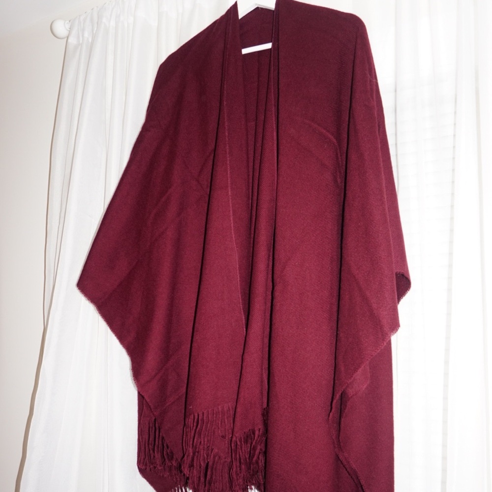 Burgundy poncho